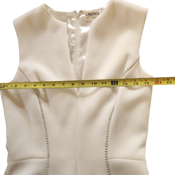L'agence Exclusively for Intermix - Ivory Sleeveless Sheath Bodycon Dress Sz 4 - Picture 7 of 12